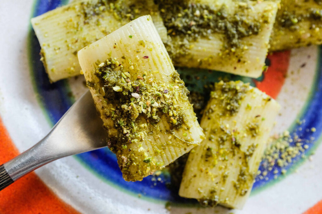 Paccheri et pesto de pistache