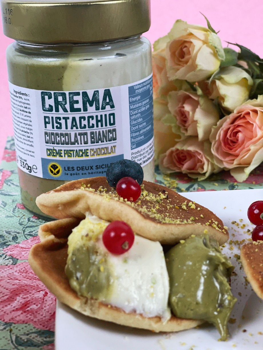crème pistache et chocolat blanc