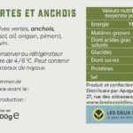 étiquette olives vertes aux anchois