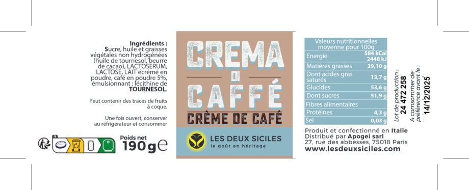 Crème de café, artisanale