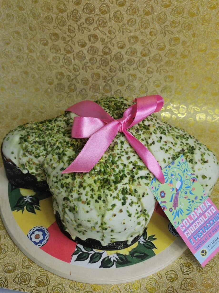 Colombe Pistache et nappée de Chocolat Blanc élégant 1kg