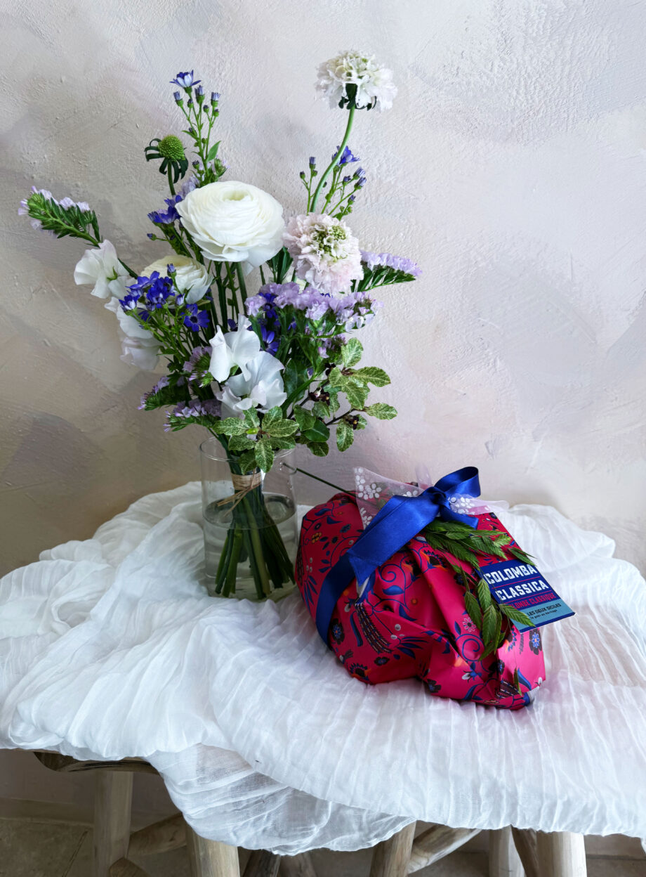Colombe Classique & Bouquet "Blanc Printemps et Rêve Lilas"